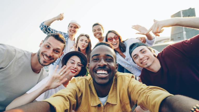 group of friends enjoying outdoor gathering